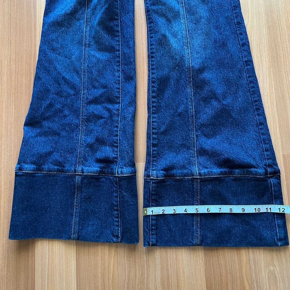 We The Free Ryla A-Line Flare Jeans High Rise Wide Leg Belted Size 26 - Picture 11 of 16